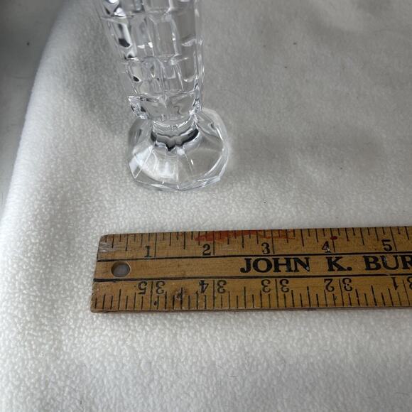 Cristal d'Arques Durand Soliflor 8 3/4" 24% Lead Crystal Waffle Cut Bud Vase - Picture 6 of 7